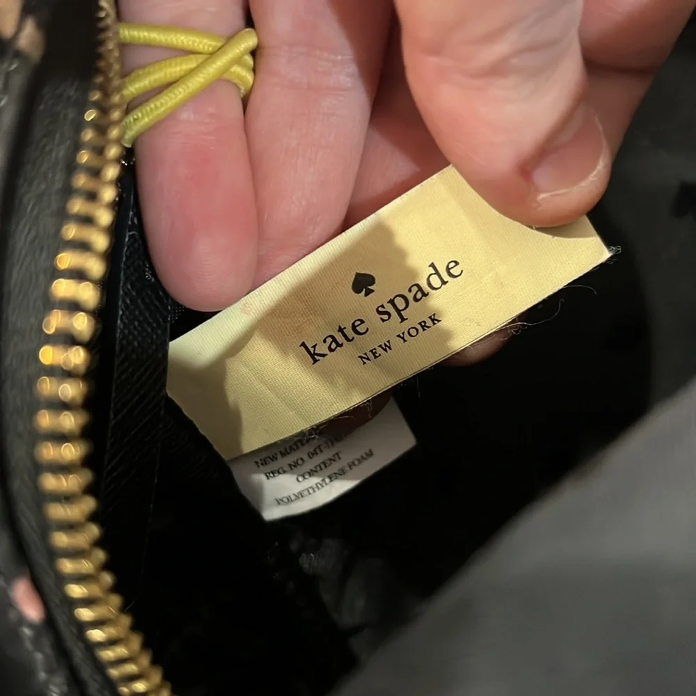 ♠️ Kate spade black tropical nylon backpack purse cute ♠️